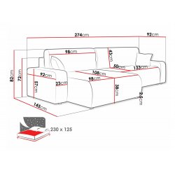Piano L Maxi sarokkanapé