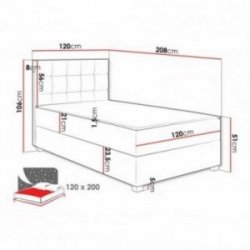 Lind 120X200 + Topper M kontinentális ágy